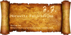 Horovitz Feliciána névjegykártya